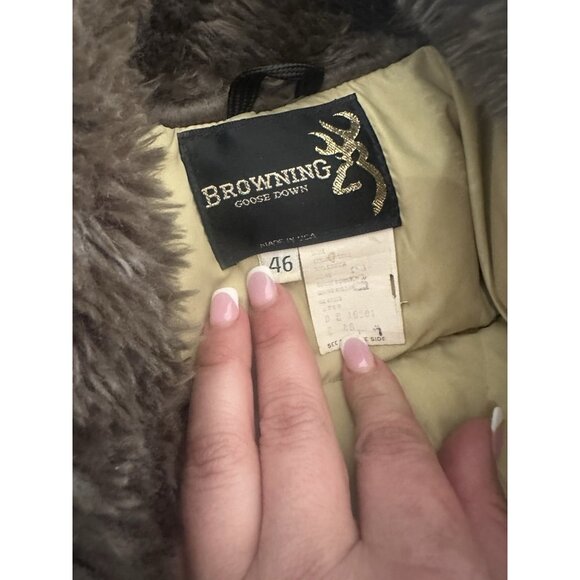 Browning Sportsman's Apparel Vintage Hunting Goose Down Chore Coat Jacket 46 - Picture 5 of 5
